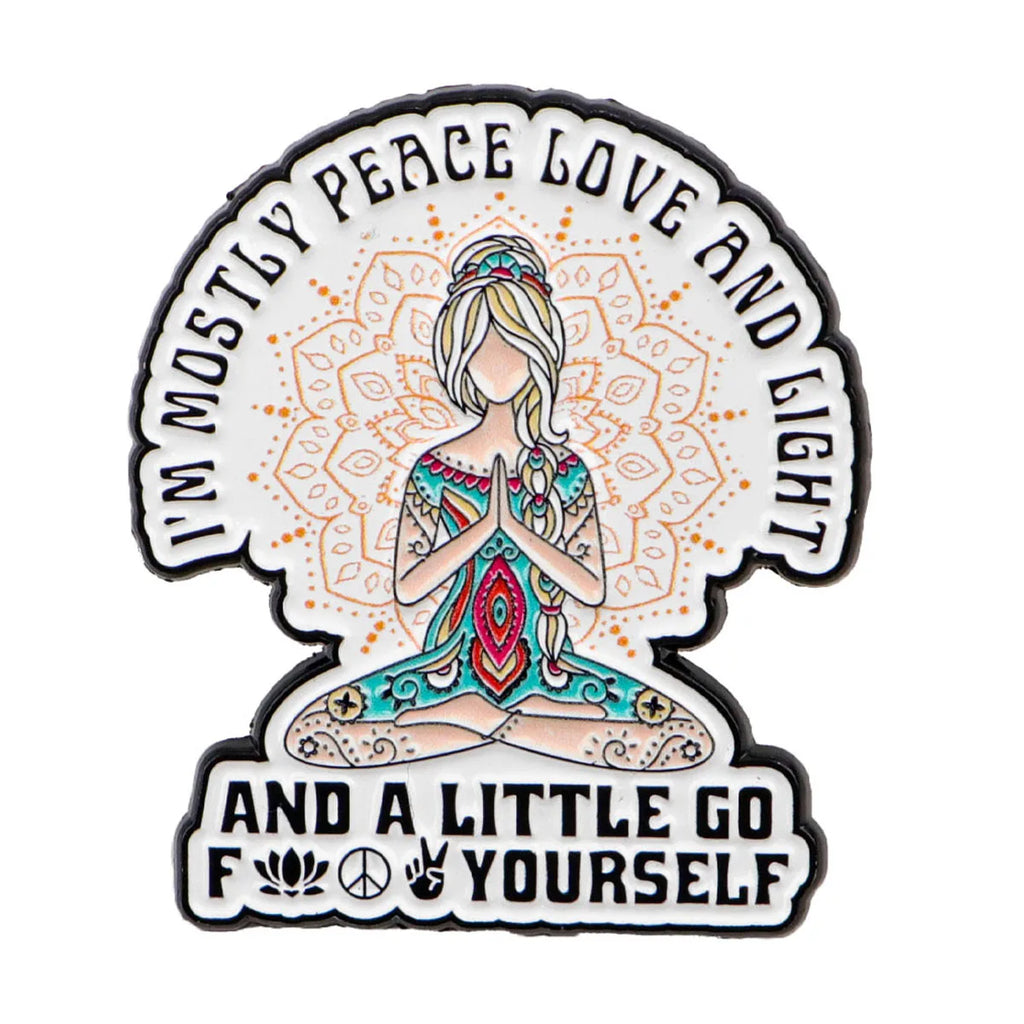 Peace Love And Light Yoga Enamel Pin 1