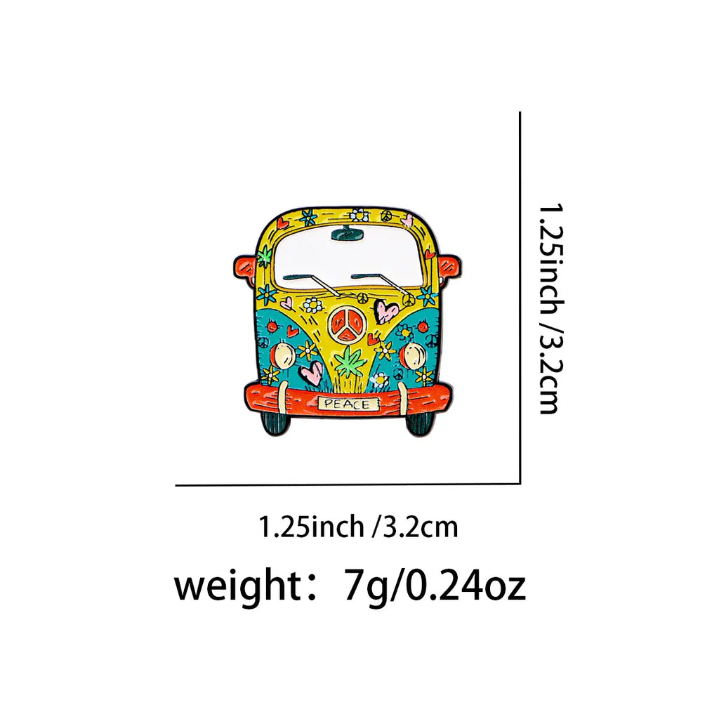 Peace Car Enamel Pin Bus Brooch Pines Lapel Pins Badge on Backpack Clothing Accessories Fashion Jewelry Friends Gifts