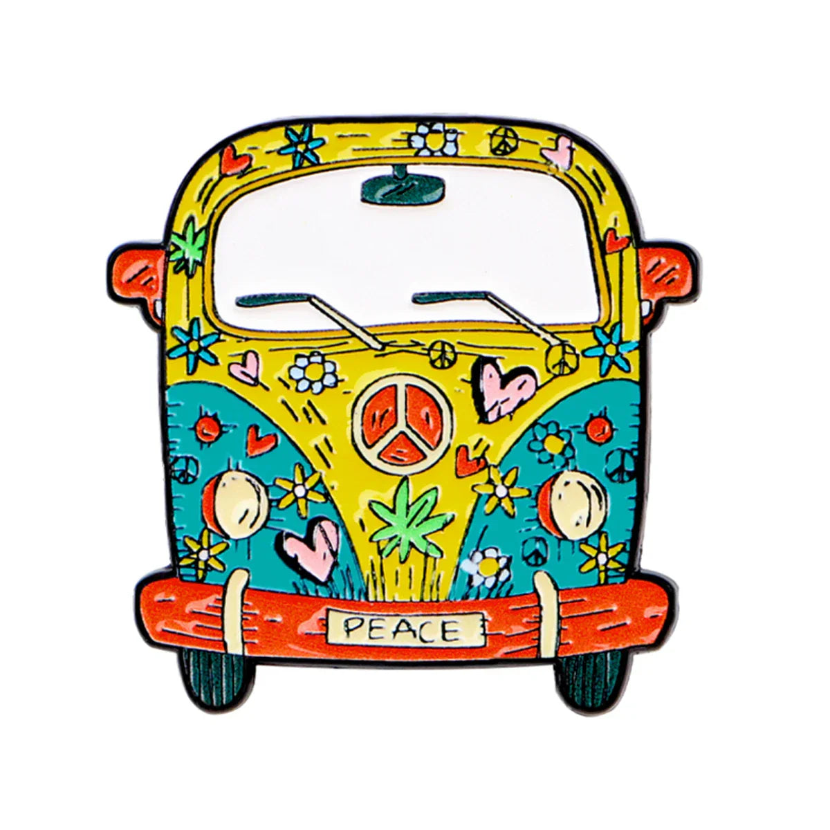 Peace Car Enamel Pin Bus Brooch Pines Lapel Pins Badge on Backpack Clothing Accessories Fashion Jewelry Friends Gifts