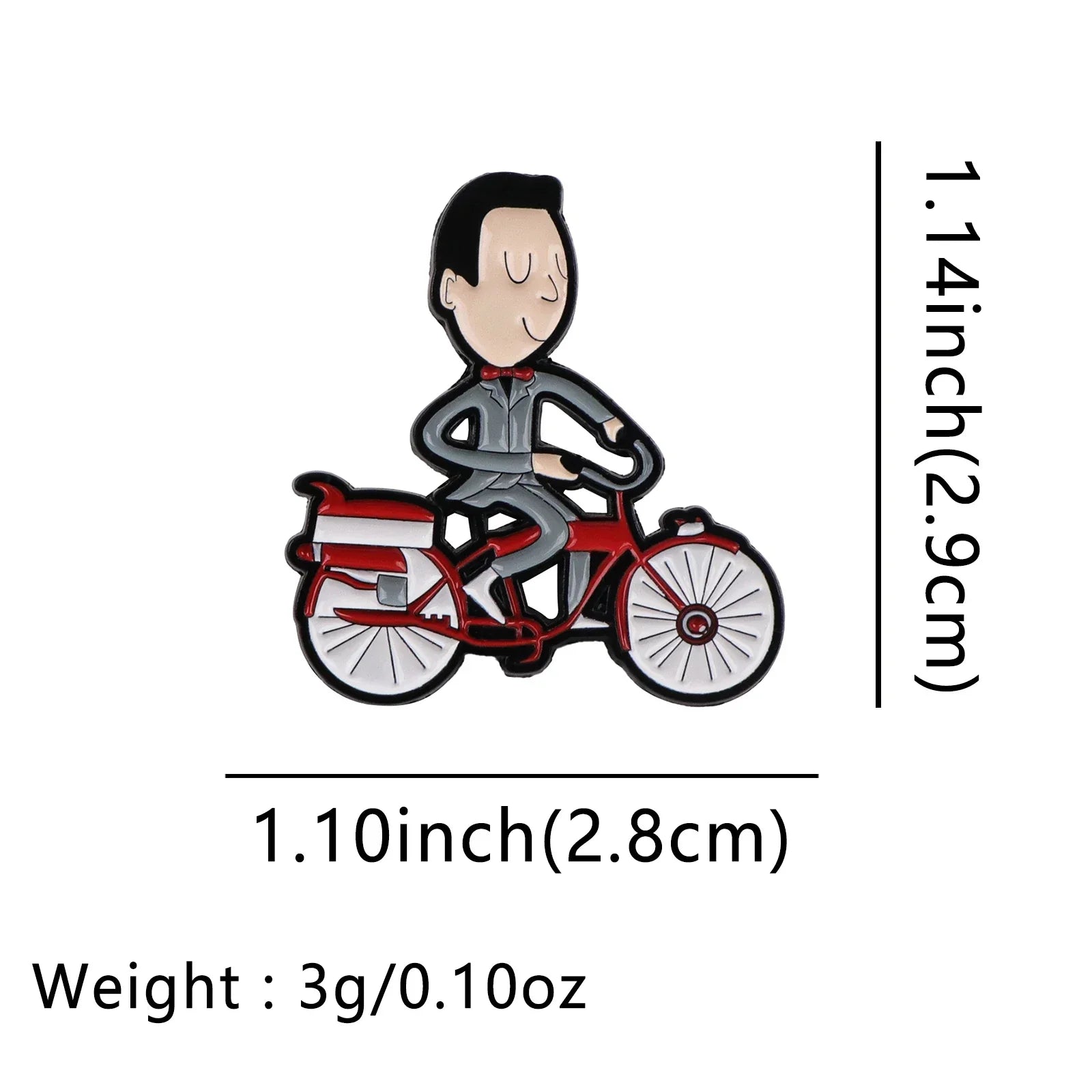Peewee Herman on His Bike Enamel Pin 1