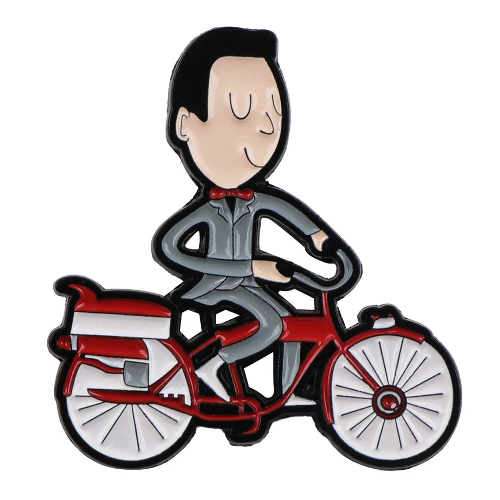 Peewee Herman on His Bike Enamel Pin 1