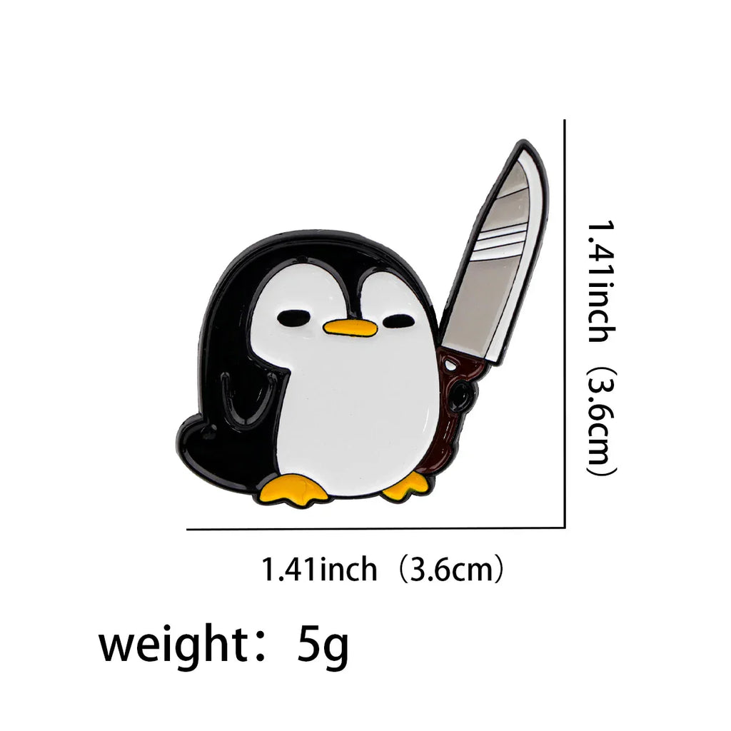 Penguin Knife Enamel Pin 1