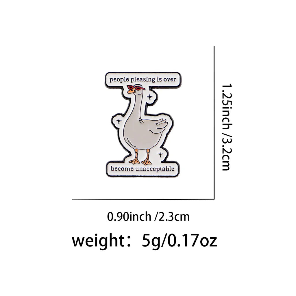 People Pleasing Is Over Goose Enamel Pin Lapel Pins for Backpacks Brooches for Women Fashion Jewelry Accessories