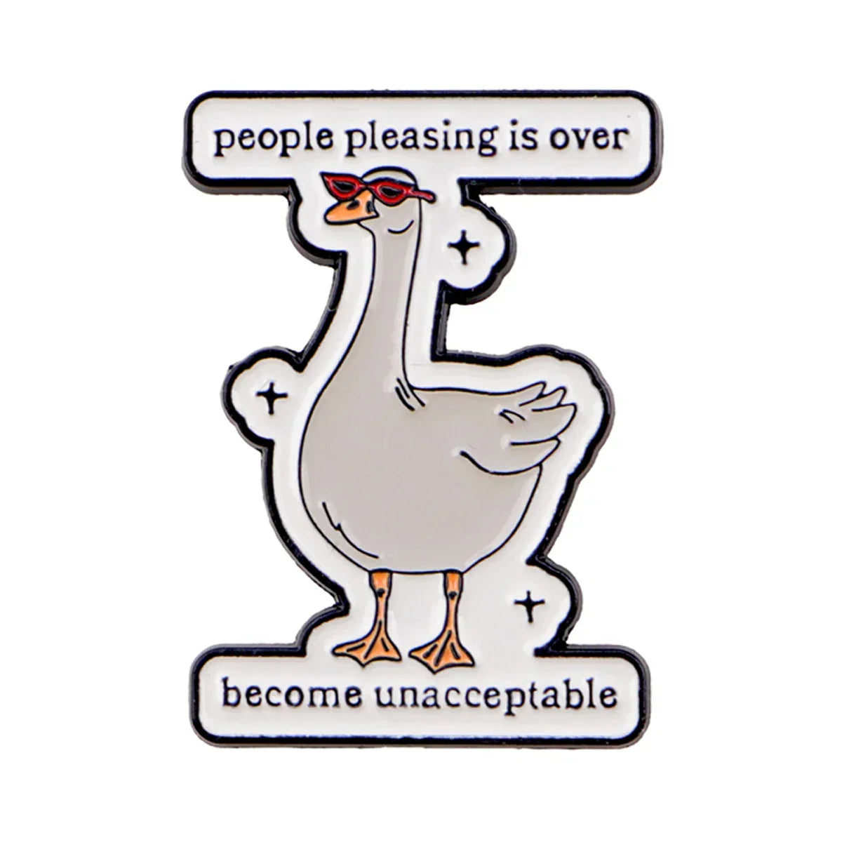 People Pleasing Is Over Goose Enamel Pin Lapel Pins for Backpacks Brooches for Women Fashion Jewelry Accessories