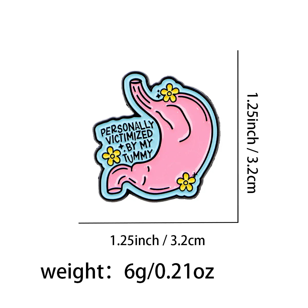 Stomach Enamel Pin Medical Brooch Pines Lapel Pins Badge on Backpack Clothing Accessories Humorous Jewelry Friends