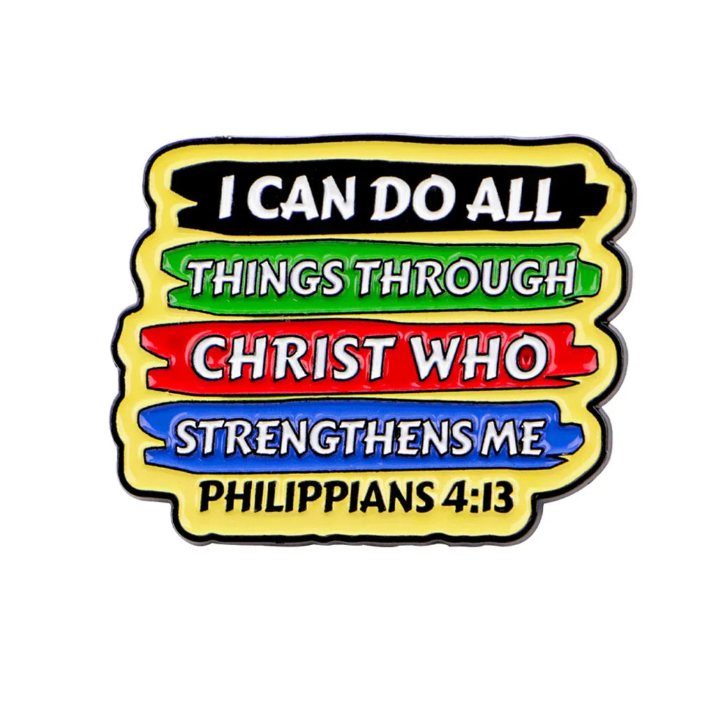 ’I Can Do All Thing’ Enamel Pin Bible Brooch Pines Lapel Pins Badge on Backpack Clothing Accessories Fashion Jewelry