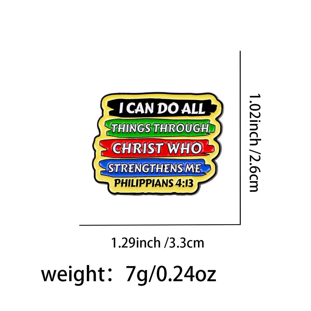 ’I Can Do All Thing’ Enamel Pin Bible Brooch Pines Lapel Pins Badge on Backpack Clothing Accessories Fashion Jewelry