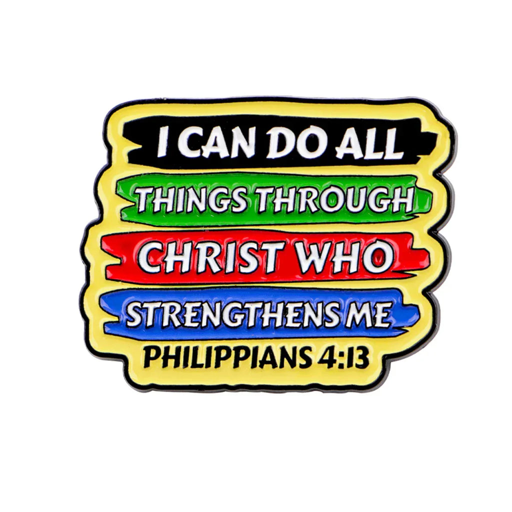’I Can Do All Thing’ Enamel Pin Bible Brooch Pines Lapel Pins Badge on Backpack Clothing Accessories Fashion Jewelry