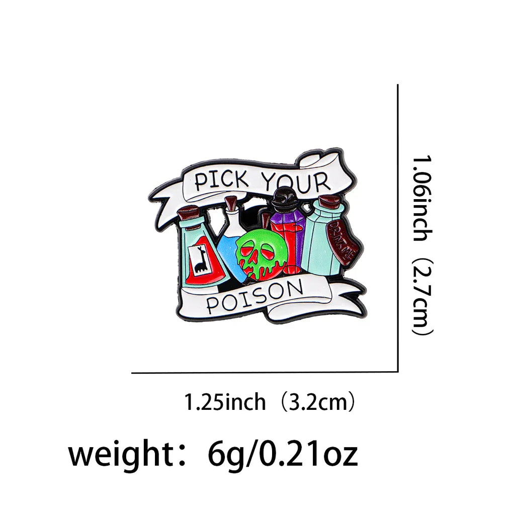 Potion Bottle Enamel Pin Halloween Witch Brooches Lapel Pins Badge on Backpack Clothing Accessories Fashion Jewelry