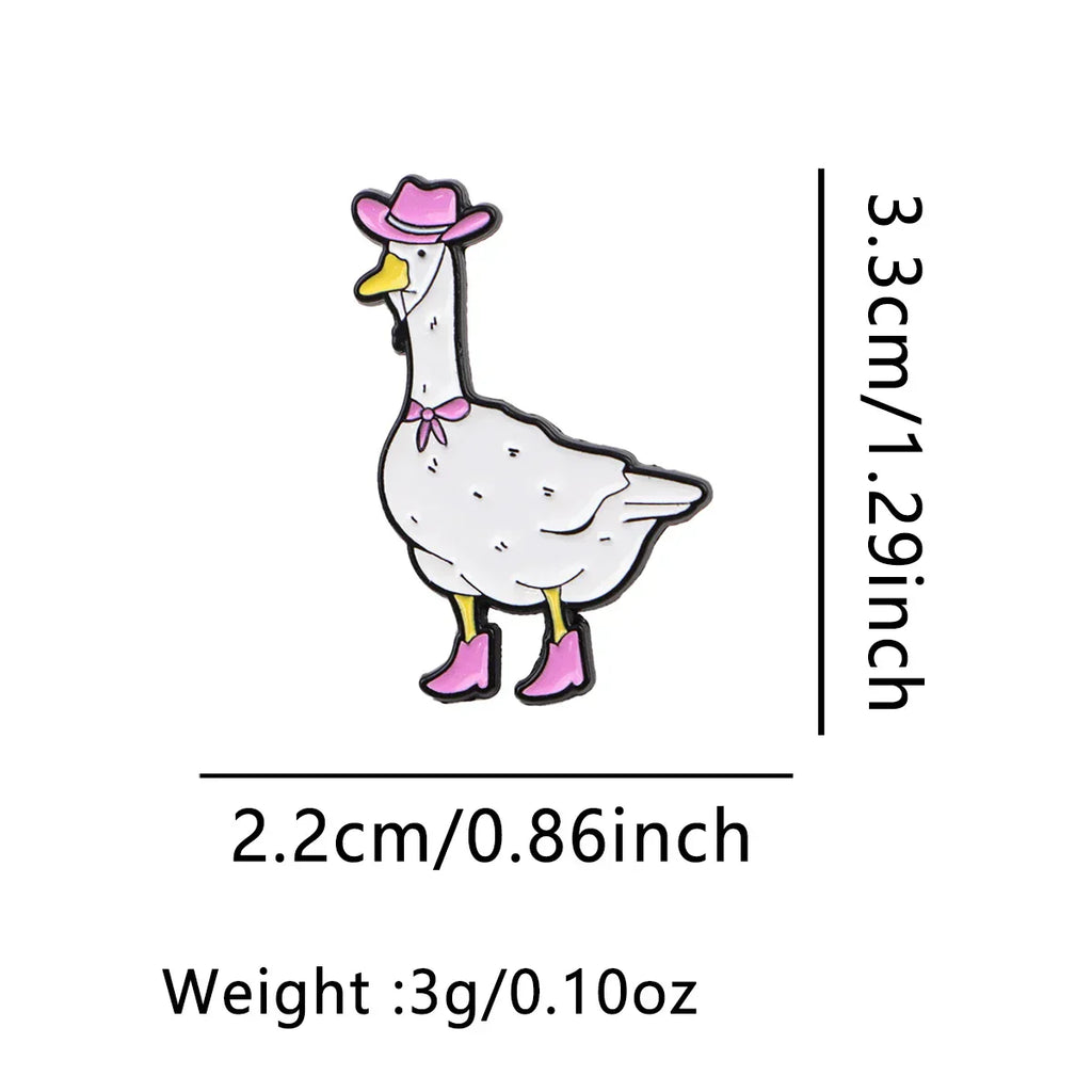 Cute Goose Lapel Pins for Backpacks Funny Duck Brooches for Women Enamel Pin Animal Jewelry Accessories Friends Gift - 1
