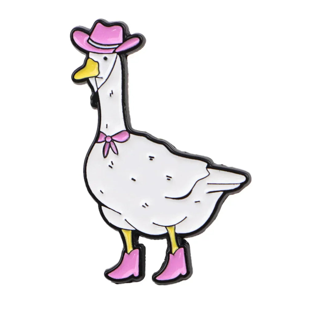 Cute Goose Lapel Pins for Backpacks Funny Duck Brooches for Women Enamel Pin Animal Jewelry Accessories Friends Gift - 1