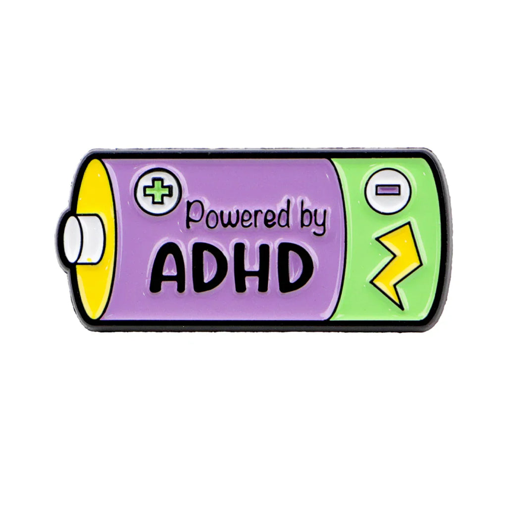 ADHD Awareness Enamel Pin Battery Brooch Pines Lapel Pins Badge on Backpack Clothing Accessories Fashion Jewelry