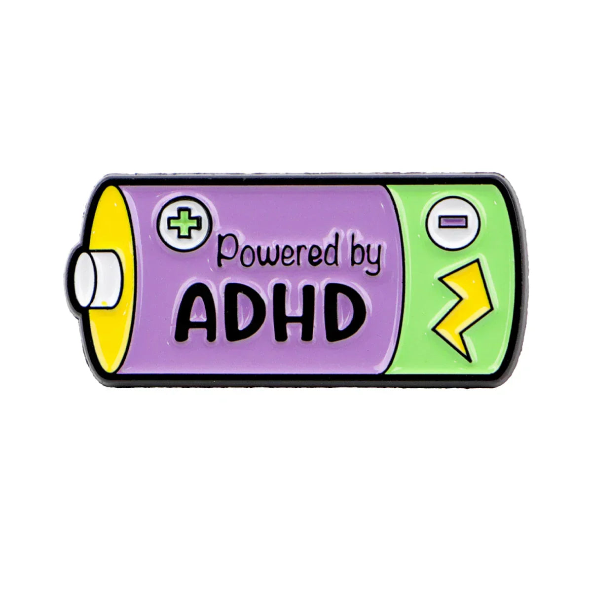 ADHD Awareness Enamel Pin Battery Brooch Pines Lapel Pins Badge on Backpack Clothing Accessories Fashion Jewelry