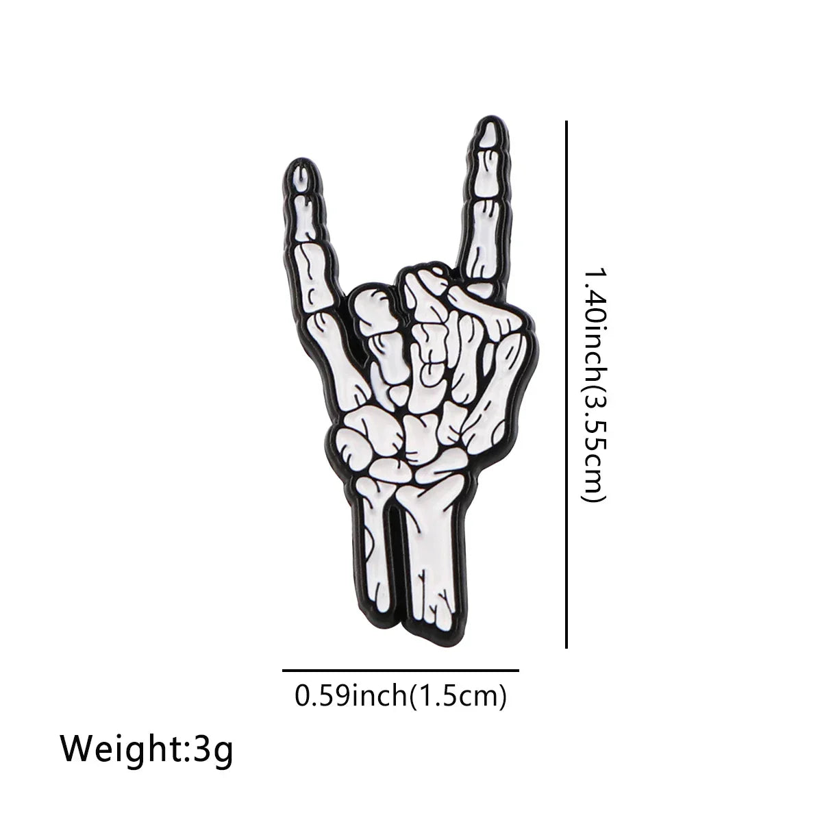 Punk Rock Skeleton Finger Enamel Pin 1