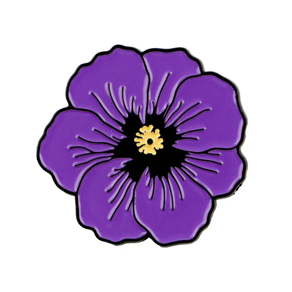 Purple Flower Enamel Pin Lapel Pins for Backpacks Brooches for Women Fashion Jewelry Accessories Friends Gift - 1