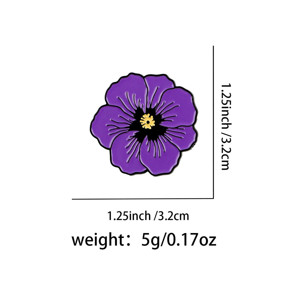 Purple Flower Enamel Pin Lapel Pins for Backpacks Brooches for Women Fashion Jewelry Accessories Friends Gift - 1