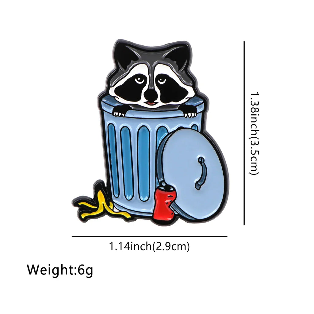 Raccoon Trash Enamel Pin 1