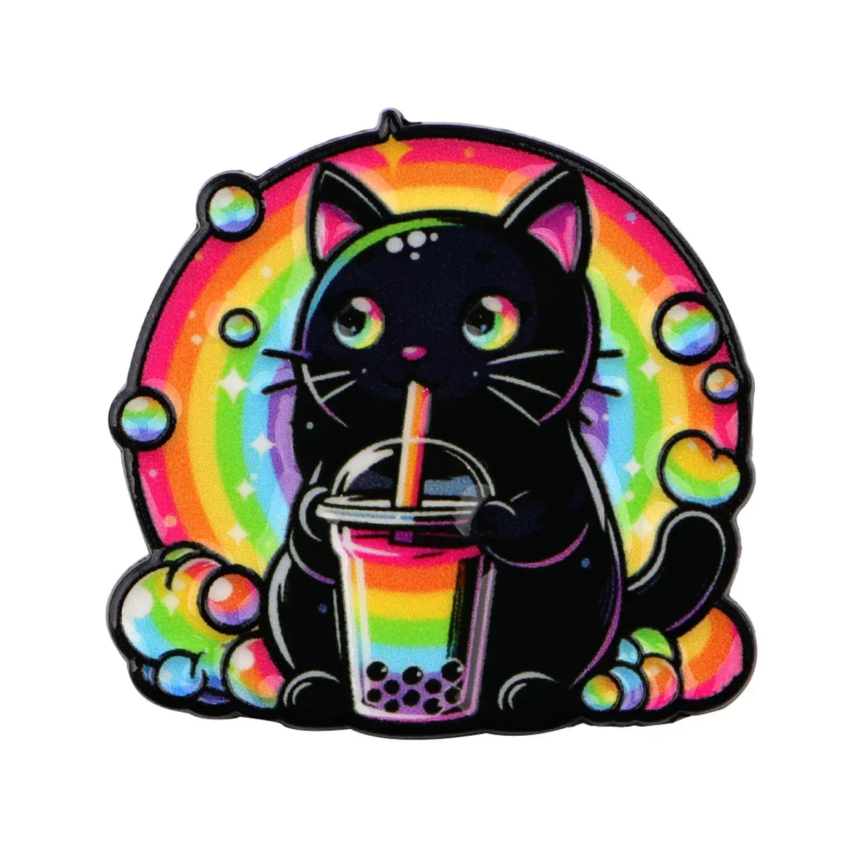 Rainbow Cat Enamel Pin Cute Animal Brooch Pines Lapel Pins Badge on Backpack Clothing Accessories Cartoon Jewelry