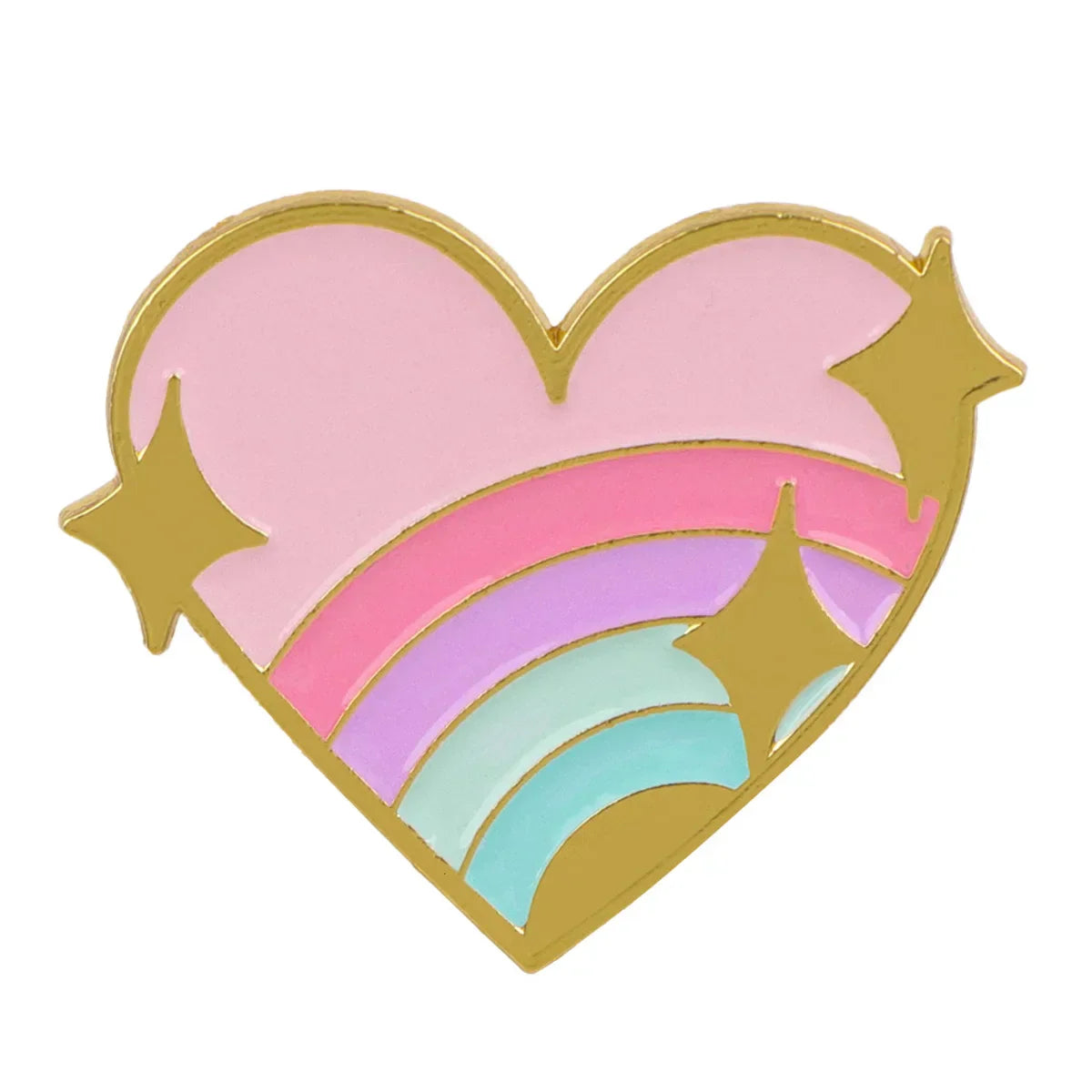 Rainbow Heart Enamel Pin Cute Brooch Pines Lapel Pins Badge on Backpack Clothing Accessories Fashion Jewelry Friends