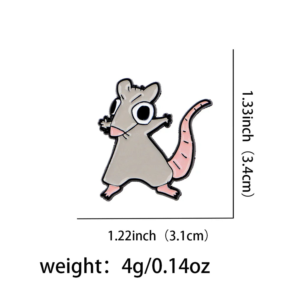 Cute Mouse Enamel Pin Funny Animal Brooch Pines Lapel Pins Badge on Backpack Clothing Accessories Fashion Jewelry