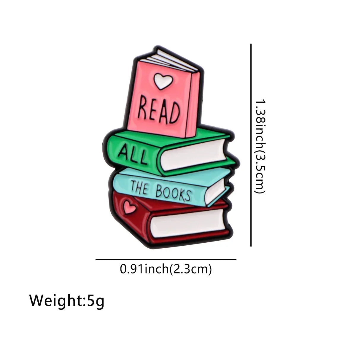Read All The Book Enamel Pin 1