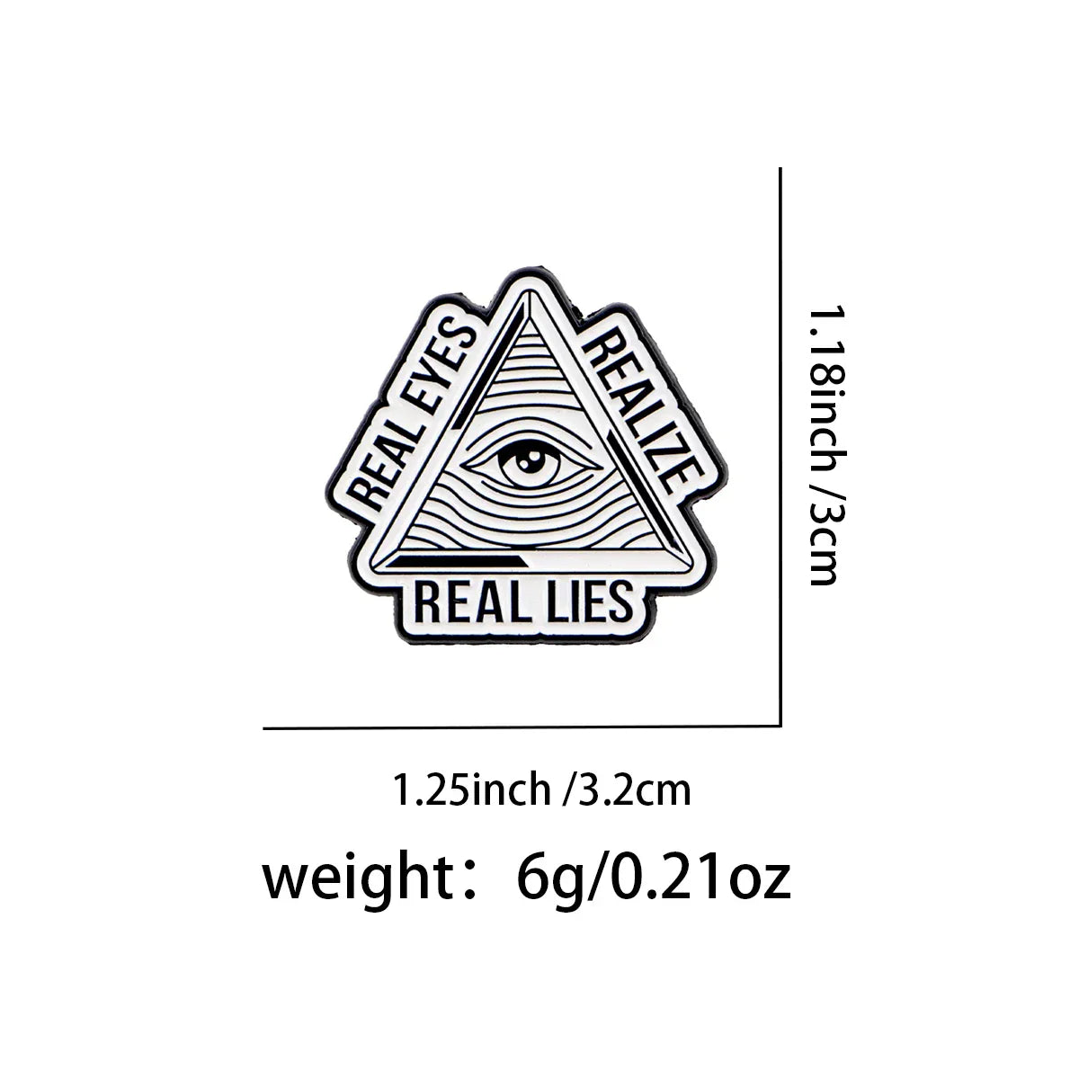 ’Real Eyes Realize Real Lies’ Enamel Pin Lapel Pins for Backpack Eye Brooches for Women Fashion Jewelry Accessories