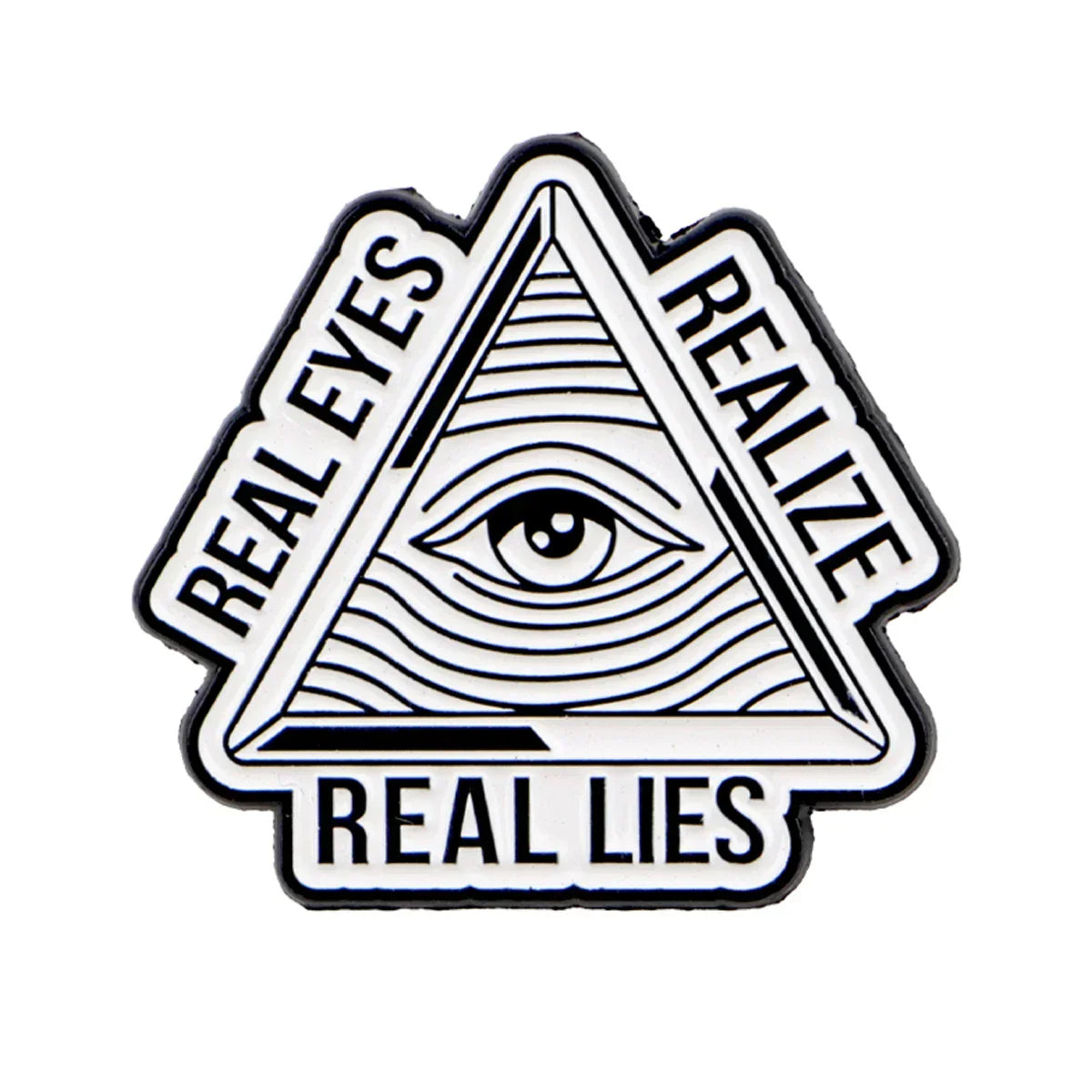 ’Real Eyes Realize Real Lies’ Enamel Pin Lapel Pins for Backpack Eye Brooches for Women Fashion Jewelry Accessories