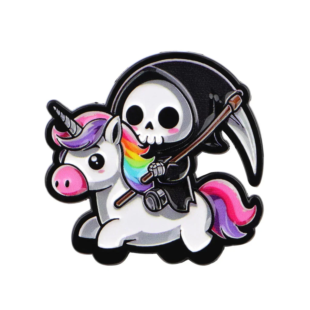 Skeleton Enamel Pin Rainbow Brooch Pines Lapel Pins Badge on Backpack Clothing Accessories Halloween Jewelry Friends