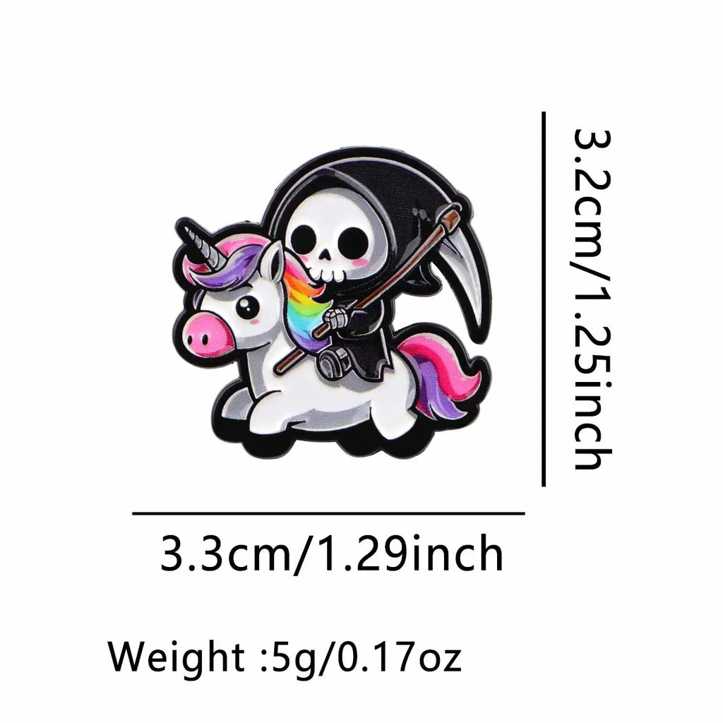 Skeleton Enamel Pin Rainbow Brooch Pines Lapel Pins Badge on Backpack Clothing Accessories Halloween Jewelry Friends