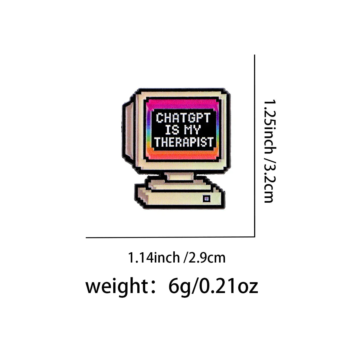Retro ’ChatGPT Is My Therapist ’ Funny AI Enamel Pin Lapel Pins Brooches for Women Fashion Jewelry Accessories Friends