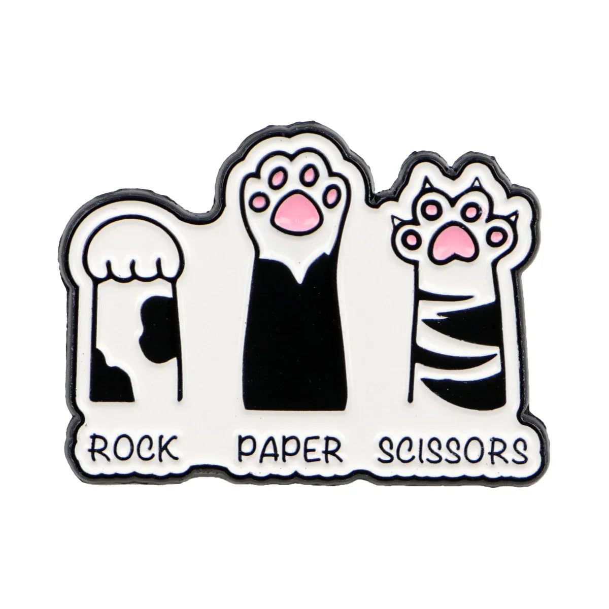Rock Paper Scissors Cat Paw Enamel Pin 1