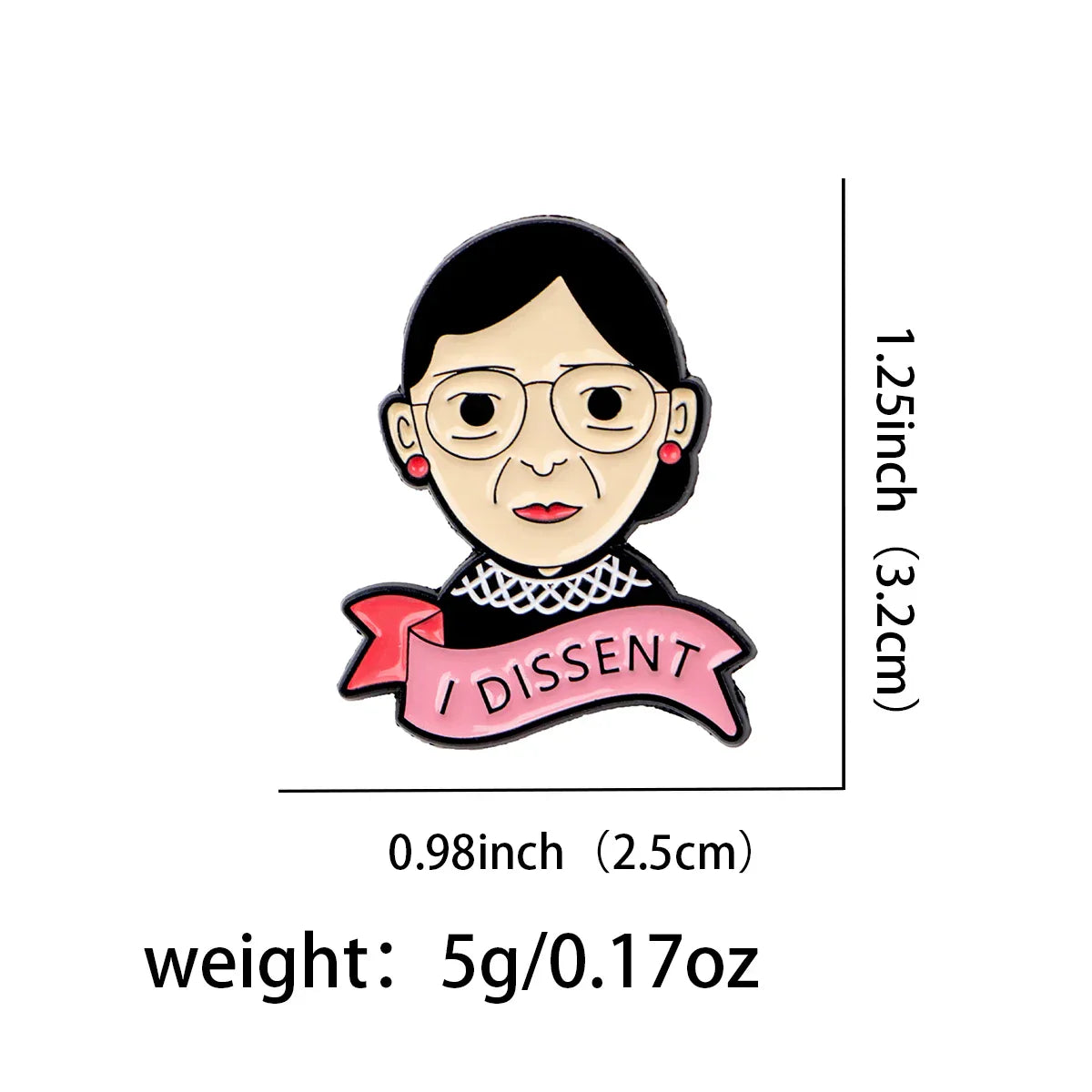 Ruth Bader Ginsburg ’I Dissent’ Enamel Pin 1