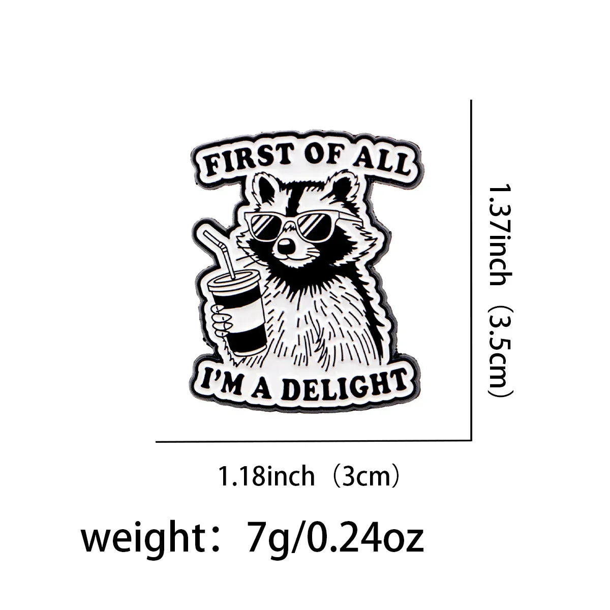 Sarcastic Quotes Enamel Pin Raccoon Brooch Pines Lapel Pins Badge on Backpack Clothing Accessories Animal Jewelry