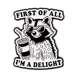 Sarcastic Quotes Enamel Pin Raccoon Brooch Pines Lapel Pins Badge on Backpack Clothing Accessories Animal Jewelry