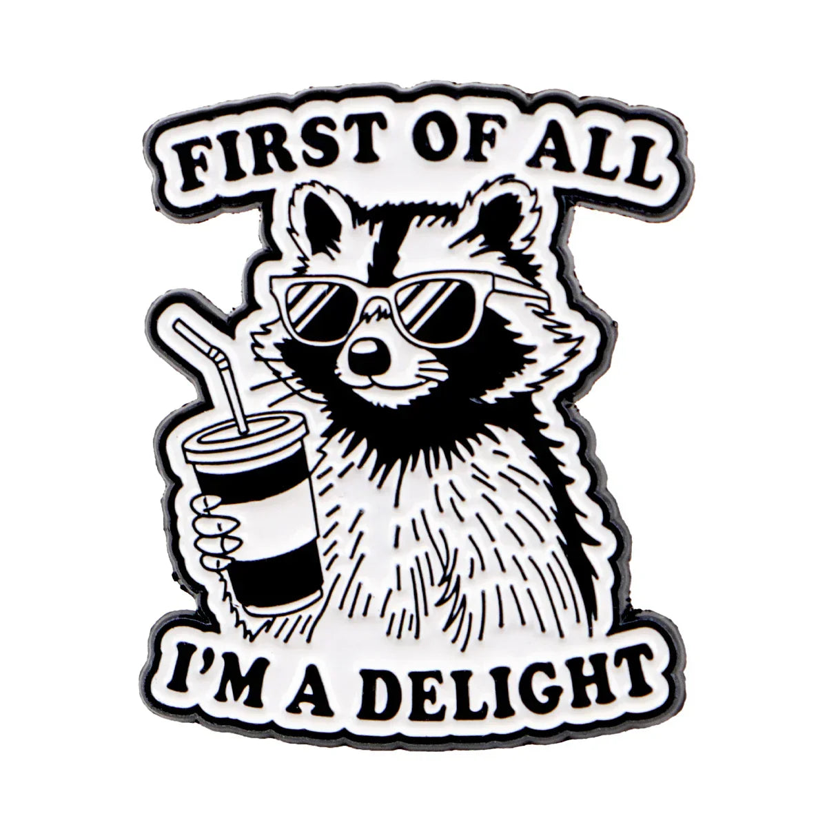 Sarcastic Quotes Enamel Pin Raccoon Brooch Pines Lapel Pins Badge on Backpack Clothing Accessories Animal Jewelry