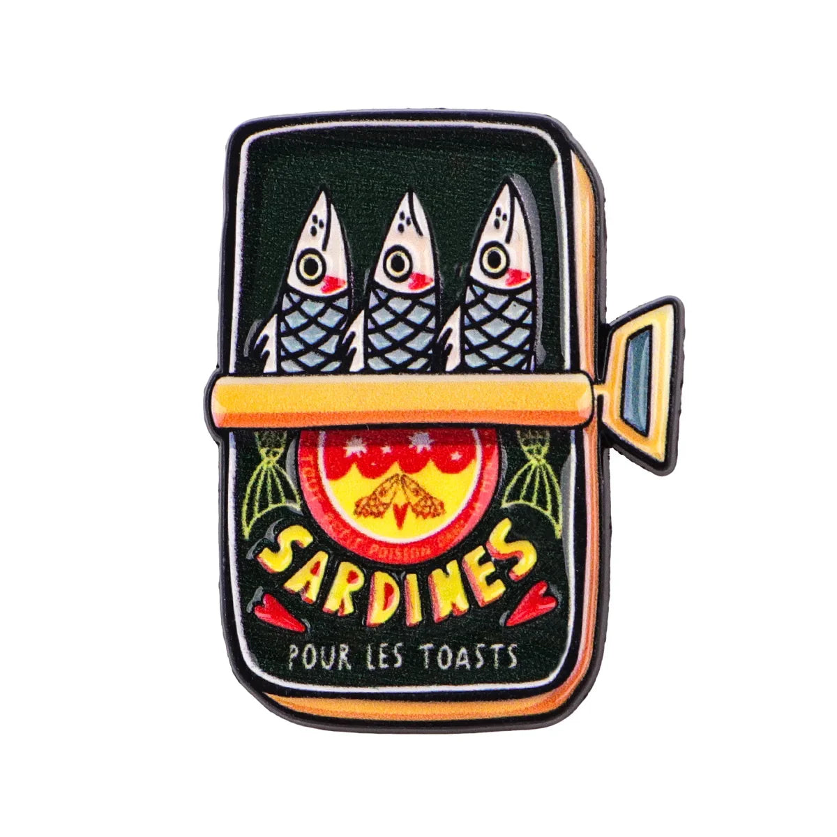 ’Sardines’ Enamel Pin Funny Fish Brooch Pines Lapel Pins Badge on Backpack Clothing Accessories Fashion Jewelry Friends