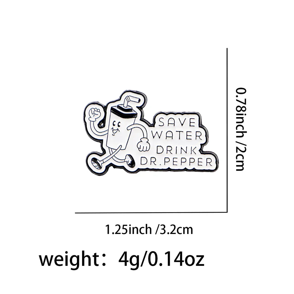 ’Save Water Drink’ Enamel Pin Funny Brooch Pines Lapel Pins Badge on Backpack Clothing Accessories Fashion Jewelry
