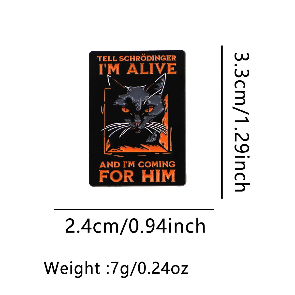 Black Cat Enamel Pin Lapel Pins for Backpacks ’I’M ALIVE’ Brooches for Women Fashion Jewelry Accessories Friends Gift