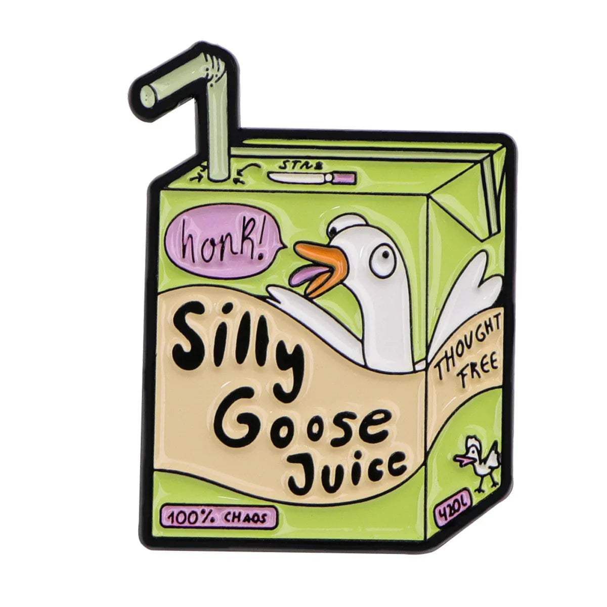 Silly Goose Juice Enamel Pin 1