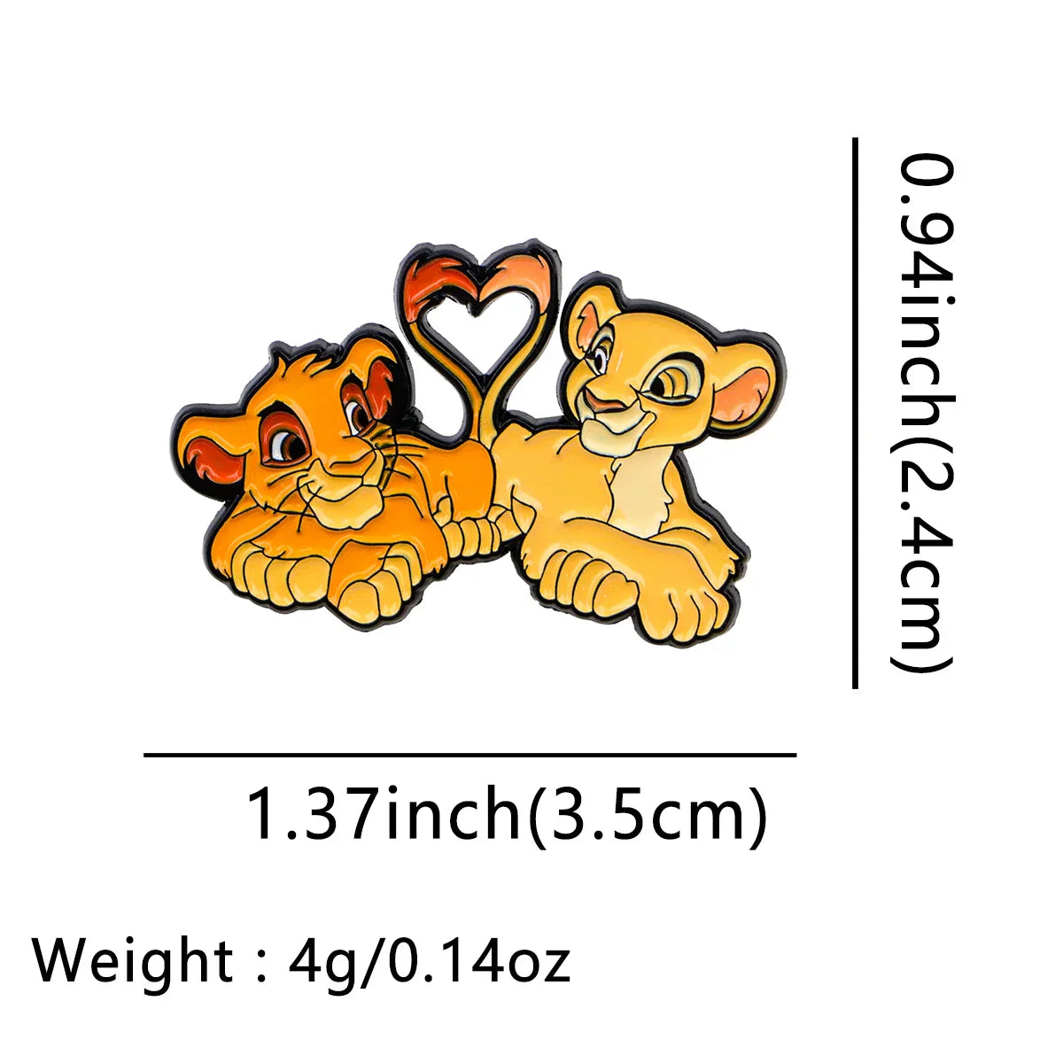 Simba and Nala Enamel Pin 1