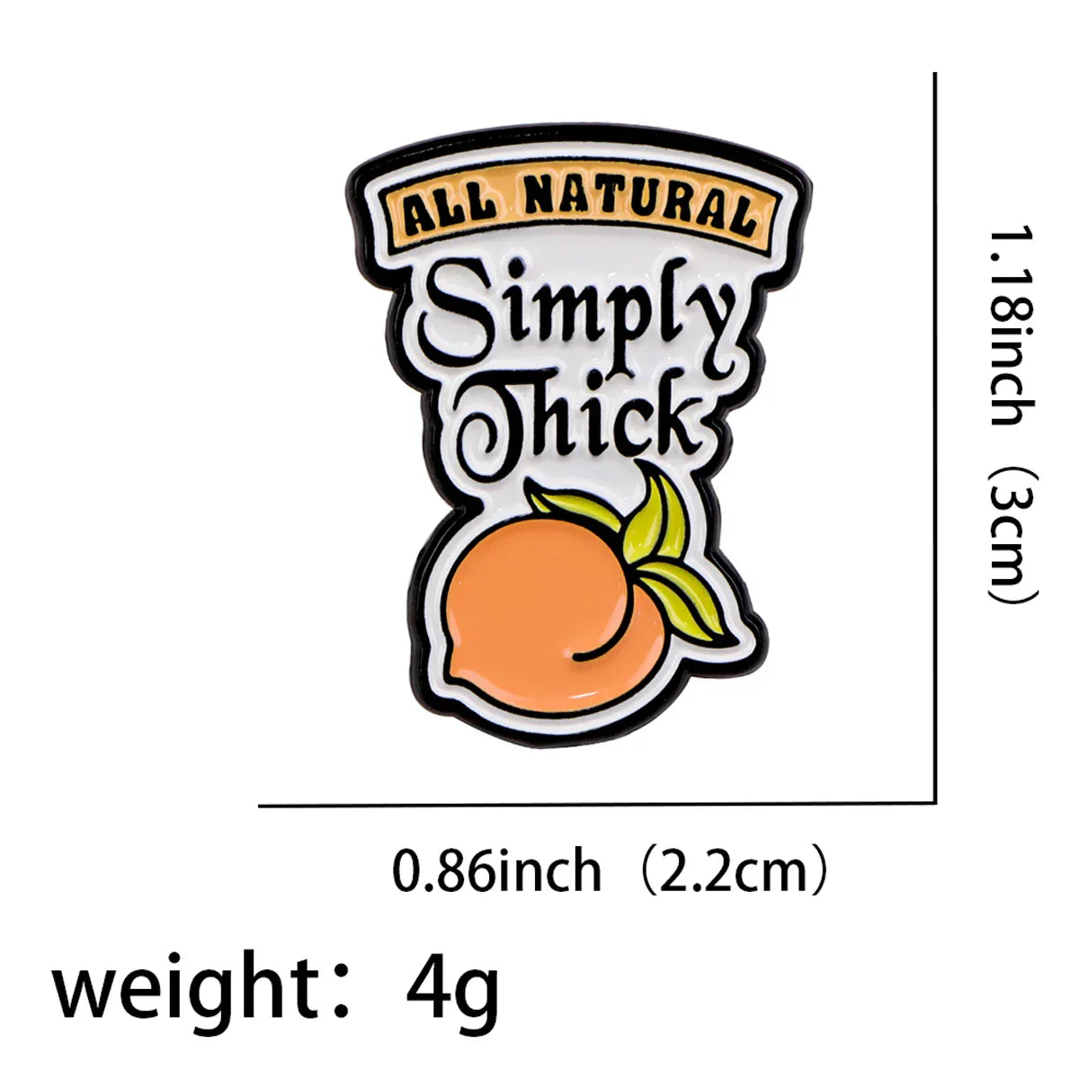 Simply Thick Peach Enamel Pin 1