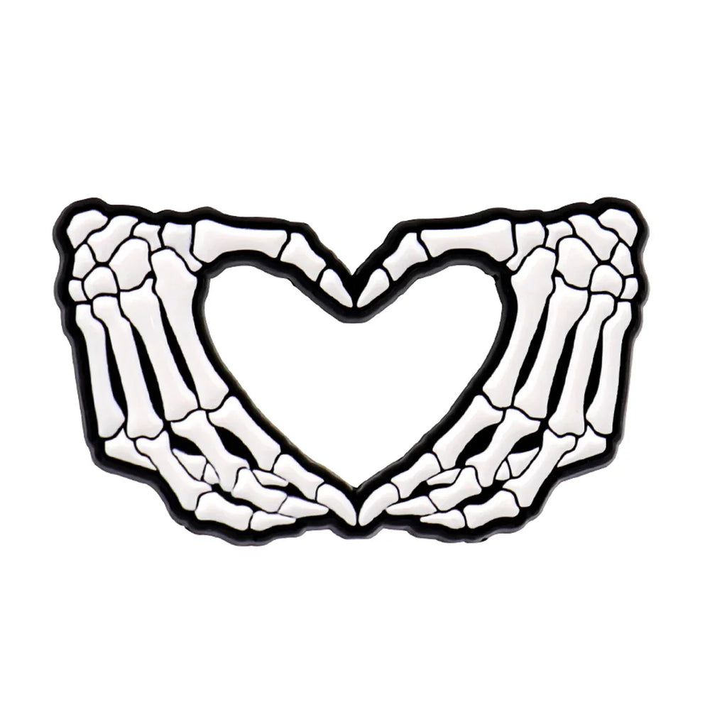 Skeletons Couple Heart Enamel Pin 2