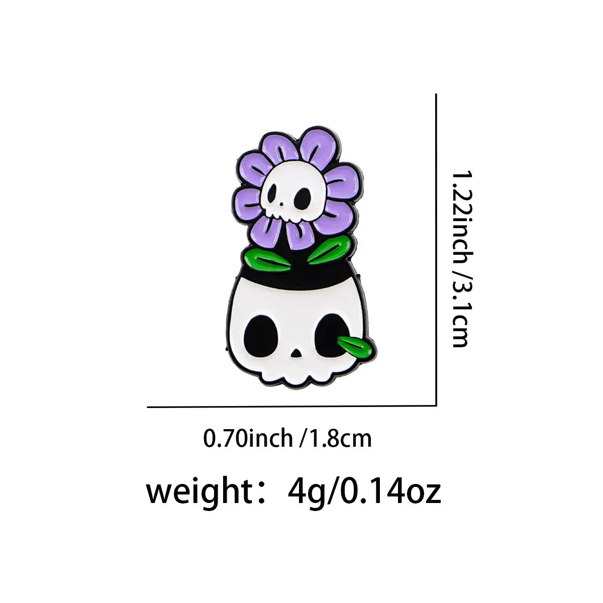 Skeleton Lapel Pins for Backpacks Plant Flowers Brooches for Women Enamel Pin Punk Jewelry Accessories Friends Gift - 1