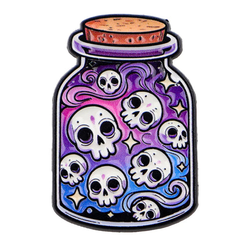 Skull Potion Enamel Pin - 1