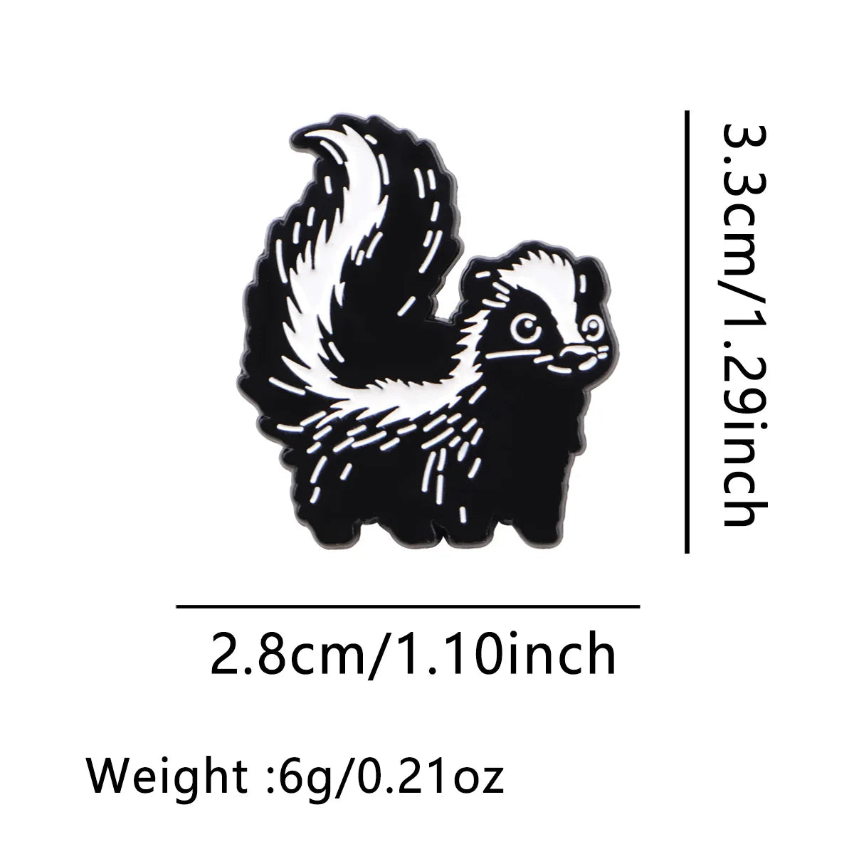 Cartoon Skunk Enamel Pin Funny Animal Brooch Pines Lapel Pins Badge on Backpack Clothing Accessories Fashion Jewelry