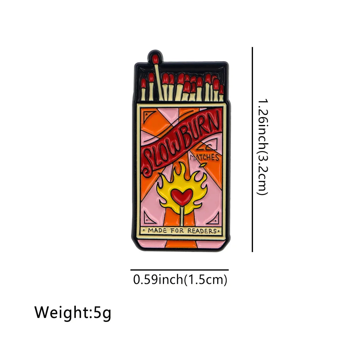 Slow Burn Matches Book Club Enamel Pin 1