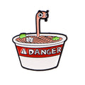 Snake Noodles Enamel Pin Lapel Pins for Backpacks Danger Quotes Brooches for Women Funny Jewelry Accessories Friends