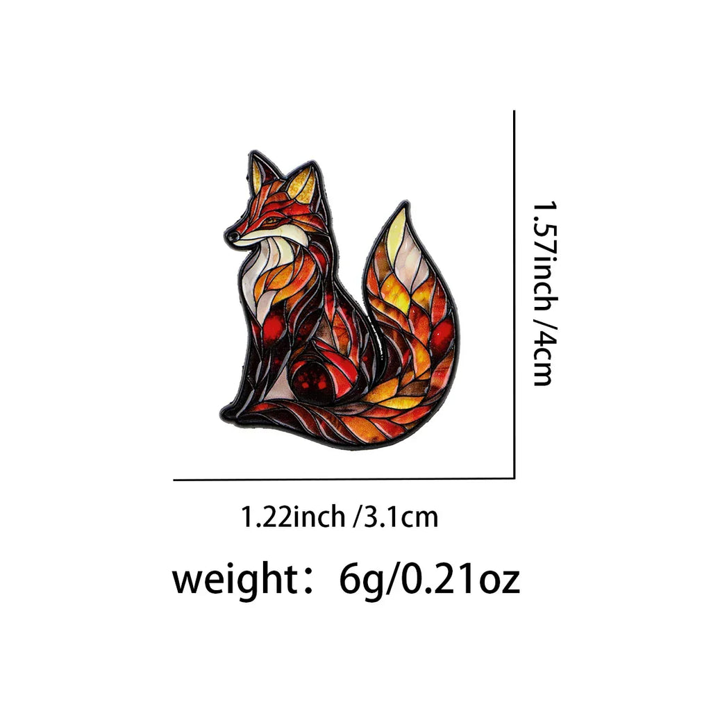 Fox Enamel Pin Cartoon Brooch Pines Lapel Pins Art Badge on Backpack Clothing Accessories Animal Jewelry Friends Gifts