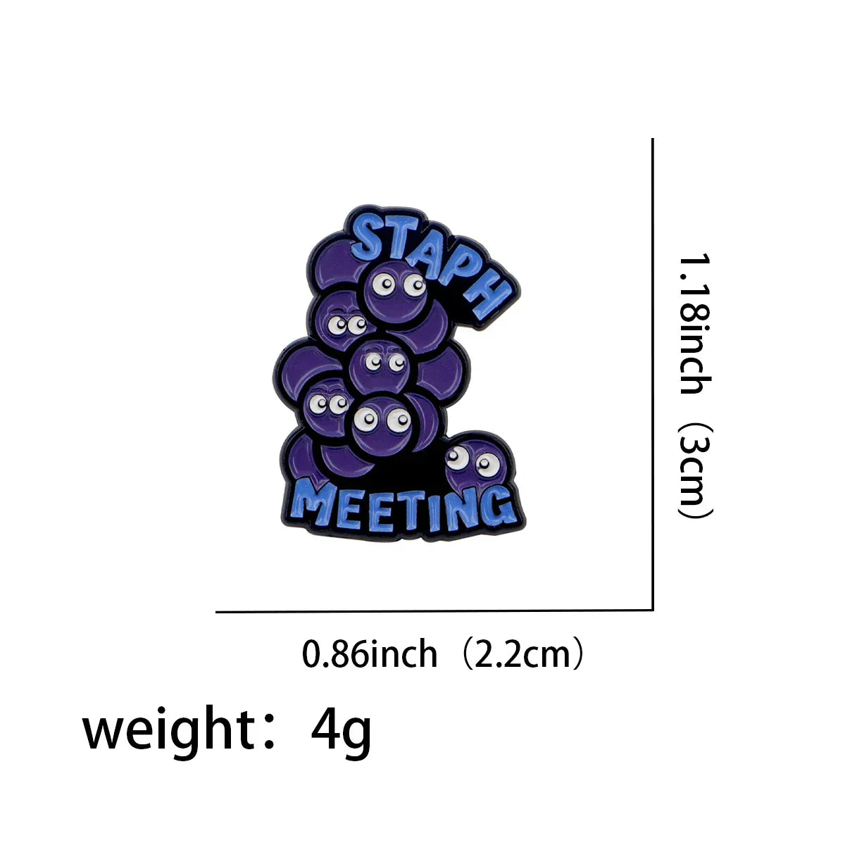 Staph Meeting Bacteria Enamel Pin 1
