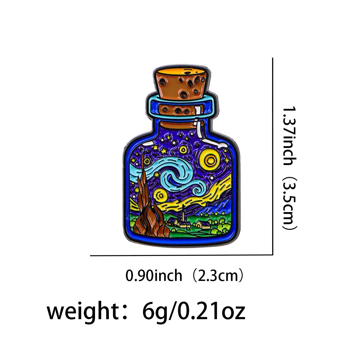 Starry Night in a Bottle Enamel Pin 1